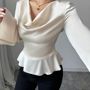 SHEIN Cream Long Sleeve Top